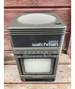 VTG Sony FD-500 Mega Watchman Portable Black &amp; White  TV AM/FM Radio Rec... - £46.70 GBP