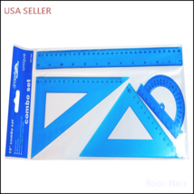 Plastic Ruler Set/180° Protractor Ruler, Rectangular Rulers 7 &quot;30°/60°- 6&quot;45°/90 - £7.63 GBP+