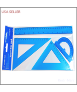 Plastic Ruler Set/180° Protractor Ruler, Rectangular Rulers 7 "30°/60°- 6"45°/90 - £7.39 GBP - £7.74 GBP