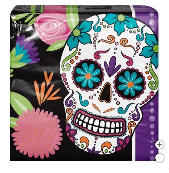 Artstyle Paper Plates Napkins Multicolor 200-Count Halloween Spooky Skeleton Item image 3