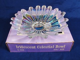 Vintage Federal Glassware Iridescent Celestial Bowl Dish Giftware 11.5&quot; - £33.52 GBP