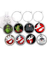 Ghostbusters movie  party theme wine glass cup charms markers 8 party fa... - £7.64 GBP
