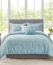 Addison Park Trent 9 Piece Geo Jacquard Comforter Set Size King Color Blue - £110.45 GBP