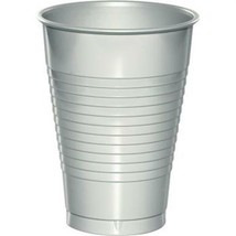 Silver 12oz Plastic Cups 20 Per Pack Silver Tableware Decorations Party ... - £7.49 GBP