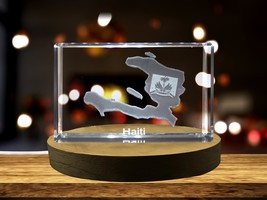 LED Base included | Haiti 3D Engraved Crystal 3D Engraved Crystal Keepsake/Gift - £31.97 GBP+