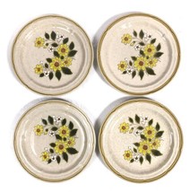 4 SPRING DAISY Crown Manor Hand Painted Stoneware Japan Lunch Plates Lot... - $24.49