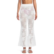 Time and Tru Women&#39;s Swim Cover Up Crochet Tiered Pants White - Size MED... - $19.99