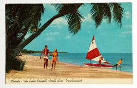 Palm Fringed South Seas Scenic View Florida FL Curt Teich UNP Postcard 1965 - $3.99