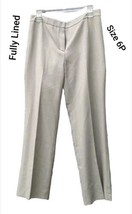 Le Suit Petite Chino Pants Beige/Hint Soft Olive Polyester Fully Lined Size 6P - £22.51 GBP