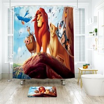 Simba The Lion King Disney 2 Shower Curtain Bath Mat Bathroom Waterproof Decorat - £18.37 GBP+