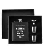 Father of the Bride Survival Kit – Personalized 7oz Black Stainless Stee... - $44.92 CAD