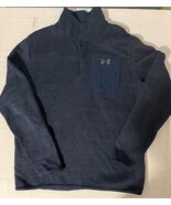 Under Armour Mens Pullover Sweater Blue Embroidered Fleece 1/4 Snap Size... - $638.51 MXN