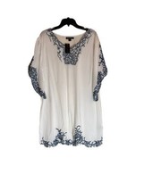 Women’s Velzera Floral Embroidered White Blue Dress Size 3X - £19.17 GBP