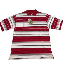 NWT Mens ESMX XL Striped Red and White Polo Short Sleeve Shirt - $9.00