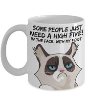 Grumpy Cat Mug &quot;Angry Cat Funny Coffee Mug&quot; Some People Need A High Five In The  - £12.00 GBP