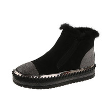 Winter Leather Boots Women Bling Platform Boots Keep Warm Cotton Shoes Trendy Hi - £44.92 GBP