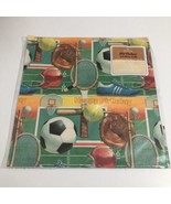 Vintage Hallmark Sports Happy Birthday Gift Wrap 1 Sheet 2.5 Ft X 1 YD 4” - £5.48 GBP