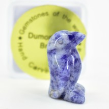 Dumortierite Gemstone Tiny Miniature Penguin Hand Carved Stone Figurine  - £3.93 GBP