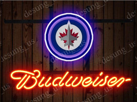 New Budweiser Winnipeg Jets Beer Neon Sign 19"x15" - £122.71 GBP