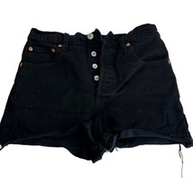 levis black button fly denim shorts Size 26 - £14.78 GBP
