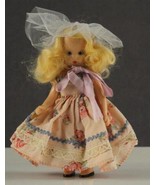 Vintage Plastic Nancy Ann Storybook Doll Spring Blonde Pink Flower Dress... - £14.51 GBP