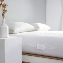 Queen Size Bamboo Rayon Mattress Protector With Zipper - 100%, 12&quot; Deep - £42.22 GBP