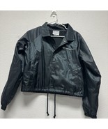 Champion Windbreaker Snapbutton Cropped Jacket Size Medium Black/Dark Green - $16.83