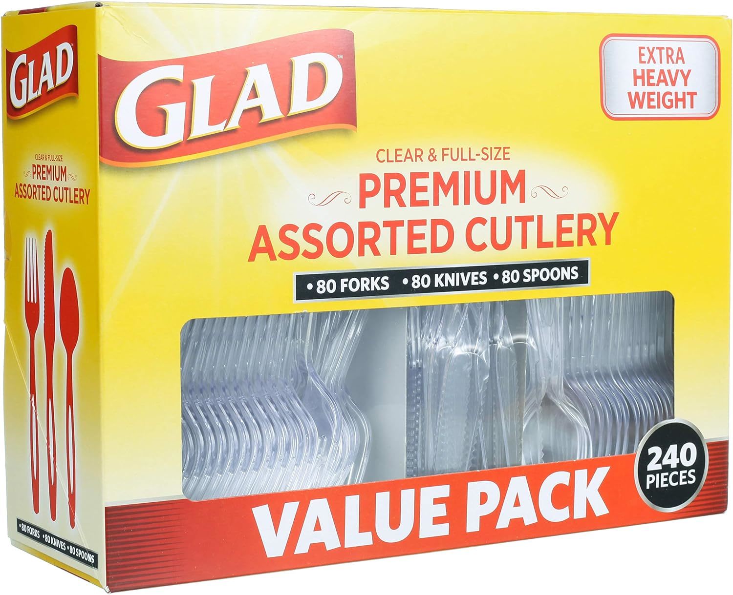 Glad Disposable Cutlery Set - Clear Heavy Duty Plastic Forks, Knives,, C... - $44.95