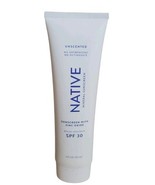 Native SPF 30 Unscented Mineral Sunscreen w Zinc Oxide 5 Fl Oz Exp 10/24... - $11.86