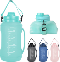 Collapsible Water Bottles, 2L/64OZ Travel Water Bottle Bottle with Straw,Half Ga - £22.03 GBP