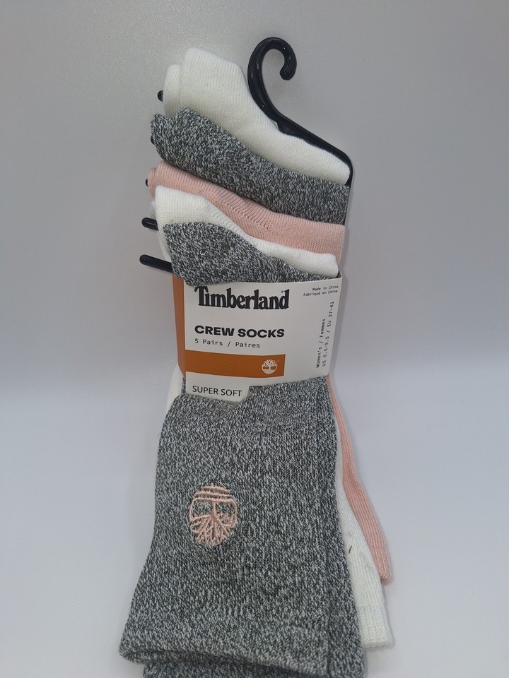 Timberland Women's Super Soft Crew Socks 5 Pairs Size 6.5 - 9.5  NWT Very Soft! - $17.04