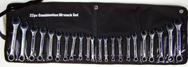 22pc SAE and Metric COMBINATION WRENCH SET w/ Storage Pouch upto 3/4&quot; 19... - £23.91 GBP