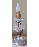 Beautiful Vintage Solid Brass &amp; Glass Table Lamp - WORKING CONDITION - V... - £47.41 GBP
