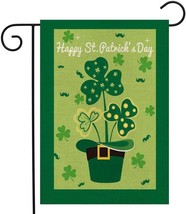 St Partricks Day Garden Flag 12×18 Inch Shamrock Double Sided Flag for O... - $10.69