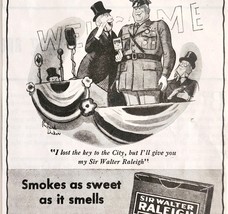 1944 Sir Walter Raleigh Tobacco Advertisement Union Made Buy War Bonds W... - $24.99