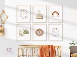 Set of 6 Boho Baby Nursery Wall Art Printable, Neutral Nursery Decor | D... - £11.73 GBP