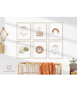 Set of 6 Boho Baby Nursery Wall Art Printable, Neutral Nursery Decor | D... - £11.79 GBP