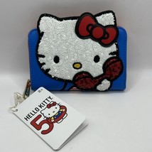 Loungefly Hello Kitty 50th Anniversary Phone Sequin Blue Zip Around Wallet - $40.00