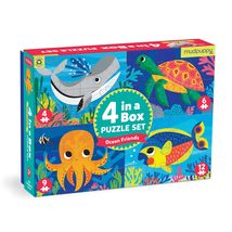 Mudpuppy Ocean Friends 4-in-a-Box Puzzle Set from Mudpuppy, Includes 4 P... - £9.61 GBP