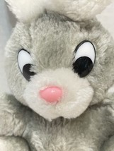 Rare Vintage Gerber Products Co Plush Stuffed Gray and White Bunny Rabbit 7 in - £14.58 GBP