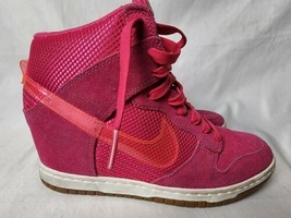 Nike Sneakers Women 8 Dunk Sky Hi Triple Pink Hidden Wedge Heel Shoes 579763-600 - £143.93 GBP
