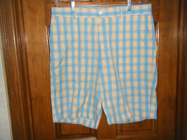 Fairway &amp; Greene Blue &amp; Orange Plaid Golf Shorts - Size 36 Waist - £22.06 GBP