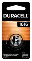 Duracell 1616 3V Lithium Battery, 1 Count Pack, Lithium Coin Battery for Medical - $7.42