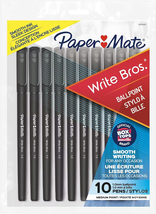 Write Bros Ballpoint Pens, Medium Point (1.0Mm), Black, 10 Count - $10.93