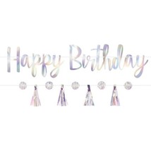 Happy Birthday Luminous Banner Kit - 5.8&#39; &amp; 6&#39; (2 total) - Iridescent Fo... - $10.55