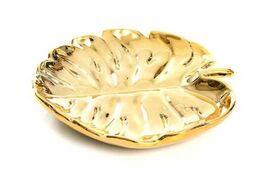 Decorative ceramic plate Leaf 17x15cm in 3 colors handmade - $70.00