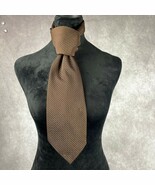 Vtg Don Loper California Necktie Brown Striped Thick Textured Polyester ... - $24.51 CAD