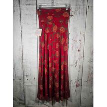 LuLaRoe Classic Maxi Skirt Size XS Red Orange Rose Stretch Elastic Waist... - $10.30