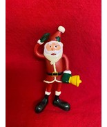 Vintage 1990 Rubber Santa Claus Pencil Topper Poseable Arms &amp; Legs 3 1/4... - $276.61 MXN
