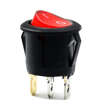 3X Red Light Spst 3-Pin On/Off Round Boat Rocker Switch Ac 6A 250V 10A 125V - £13.66 GBP